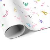 Liebliche Planeten Geschenkpapier (Rolleneckpunkt)