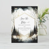 Liebliche Printable Bezaubernde Waldhochzeit Save The Date (Stehend Vorderseite)