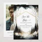 Liebliche Printable Bezaubernde Waldhochzeit Save The Date (Vorne/Hinten)