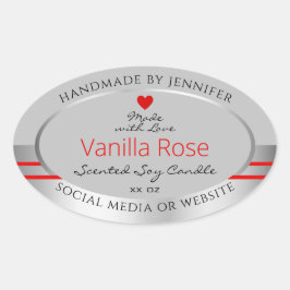 Liebliche Produktverpackungsmarken Leichtgrau-Silb Ovaler Aufkleber