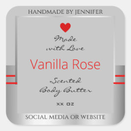 Liebliche Produktverpackungsmarken Leichtgrau-Silb Quadratischer Aufkleber