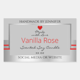 Liebliche Produktverpackungsmarken Leichtgrau-Silb Rechteckiger Aufkleber