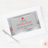 Liebliche Produktverpackungsmarken Leichtgrau-Silb Rechteckiger Aufkleber (Umschlag)