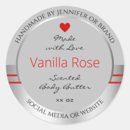 Liebliche Produktverpackungsmarken Leichtgrau-Silb Runder Aufkleber