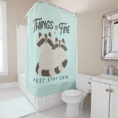 Liebliche Raccoons-Karte, die Dinge sind gut, Racc Duschvorhang (Beispiel)