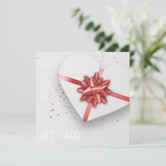 Liebliche Red Bow White Heart Geschenkboxen Gift C (Stehend Vorderseite)