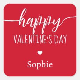 Liebliche Red Valentine Geschenkkleber Quadratischer Aufkleber