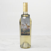 Liebliche Reindeer At Night Flaschenanhänger (Auf Flasche)