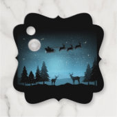 Liebliche Reindeer At Night Geschenkanhänger (Vorderseite)