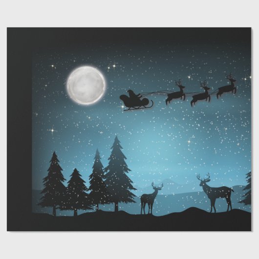 Liebliche Reindeer At Night Geschenkpapier (Flach)