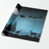 Liebliche Reindeer At Night Geschenkpapier (Ungerollt)