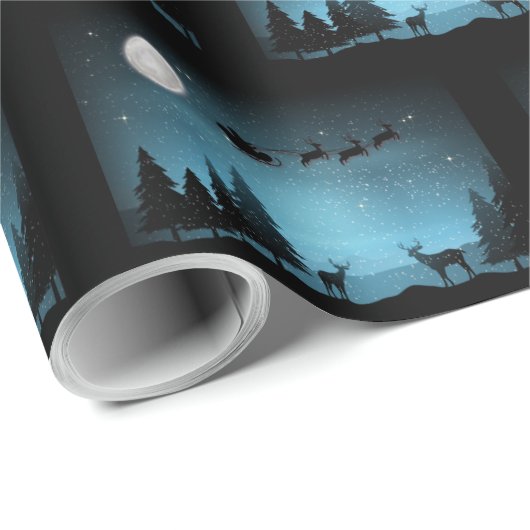 Liebliche Reindeer At Night Geschenkpapier (Rolleneckpunkt)