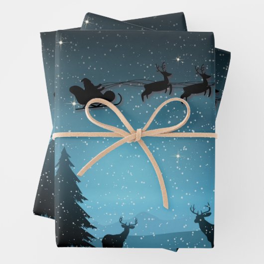 Liebliche Reindeer At Night Geschenkpapier Set (Beispiel)