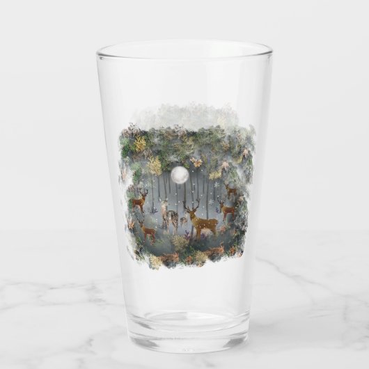 Liebliche Reindeer At Night Glas (Rückseite)