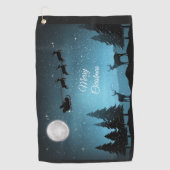 Liebliche Reindeer At Night Golfhandtuch (Vorderseite)