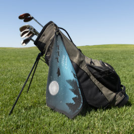 Liebliche Reindeer At Night Golfhandtuch