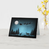 Liebliche Reindeer At Night Karte (Gelbe Blume)