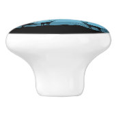 Liebliche Reindeer At Night Keramikknauf (Seitenansicht)