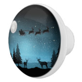 Liebliche Reindeer At Night Keramikknauf (Rechts)