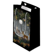 Liebliche Reindeer At Night Kleine Geschenktüte (Vorderseite Schrägansicht)