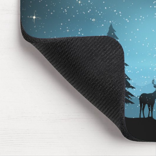 Liebliche Reindeer At Night Mousepad (Ecke)
