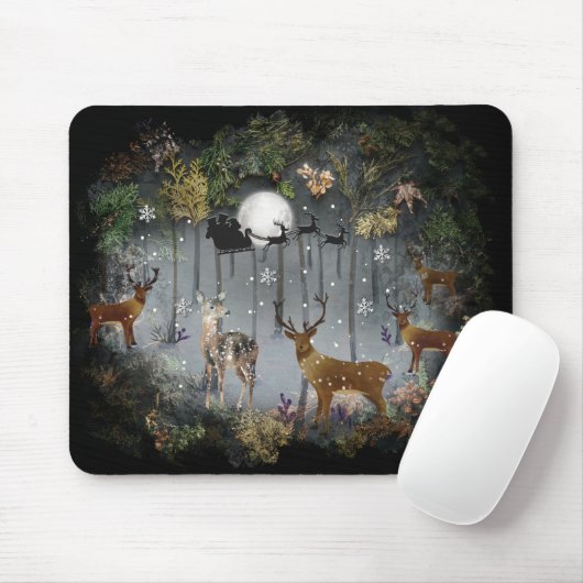 Liebliche Reindeer At Night Mousepad (Mit Mouse)