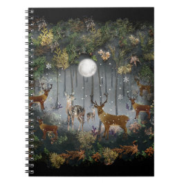 Liebliche Reindeer At Night Notizblock