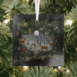 Liebliche Reindeer At Night Ornament Aus Glas