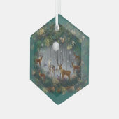 Liebliche Reindeer At Night Ornament Aus Glas (Vorderseite Links)