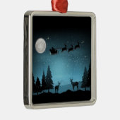 Liebliche Reindeer At Night Ornament Aus Metall (Rechts)