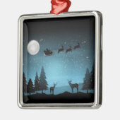 Liebliche Reindeer At Night Ornament Aus Metall (Links)