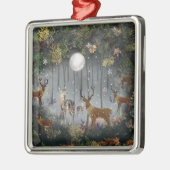 Liebliche Reindeer At Night Ornament Aus Metall (Links)