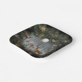 Liebliche Reindeer At Night Pappteller (Gewinkelt)