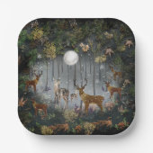 Liebliche Reindeer At Night Pappteller (Vorderseite)
