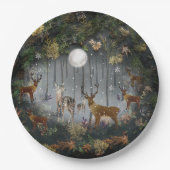 Liebliche Reindeer At Night Pappteller (Vorderseite)