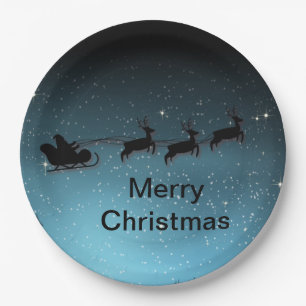 Liebliche Reindeer At Night Pappteller