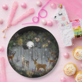 Liebliche Reindeer At Night Pappteller (Party)