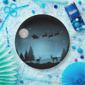 Liebliche Reindeer At Night Pappteller (Party)