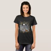 Liebliche Reindeer At Night T-Shirt (Vorne ganz)