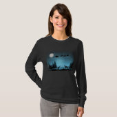 Liebliche Reindeer At Night T-Shirt (Vorne ganz)