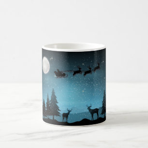 Liebliche Reindeer At Night Verwandlungstasse