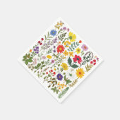 Liebliche Retro-Wildblumen der 60er Jahre, Serviette (Ecke)