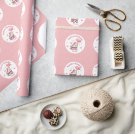 Liebliche Roller Skaten Pink Girl's Birthday Party Geschenkpapier