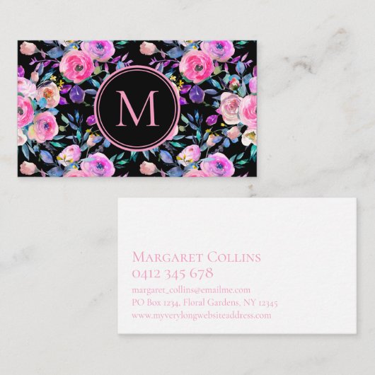 Liebliche romantische Farbe pinkfarbenes Wasser Visitenkarte (Vorne/Hinten)