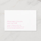 Liebliche romantische Farbe pinkfarbenes Wasser Visitenkarte (Rückseite)