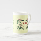 Liebliche Rosa Buds und Vogel auf Zweigen für Mama Porzellantasse (Vorderseite Rechts)