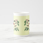 Liebliche Rosa Buds und Vogel auf Zweigen für Mama Porzellantasse (Vorderseite)