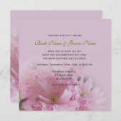 Liebliche rosa Kirschblüte Frühjahrshochzeit Einladung (Vorne/Hinten)