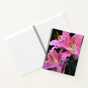 Liebliche rosa Lilienblüten Floral Notizblock
