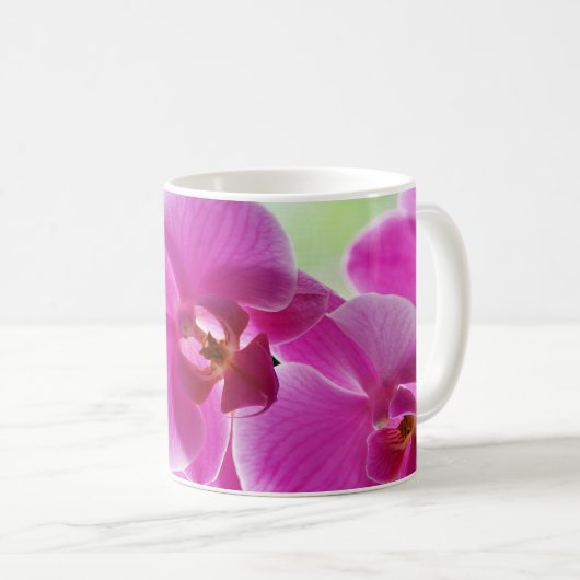 Liebliche rosa Orchideen Kaffeetasse (VorderseiteRechts)
